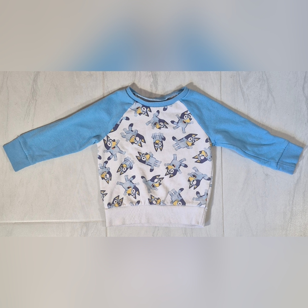 Disney Bluey Pattern Baseball Tee Style Pull-Over Sweatshirt Toddler Size US 2T